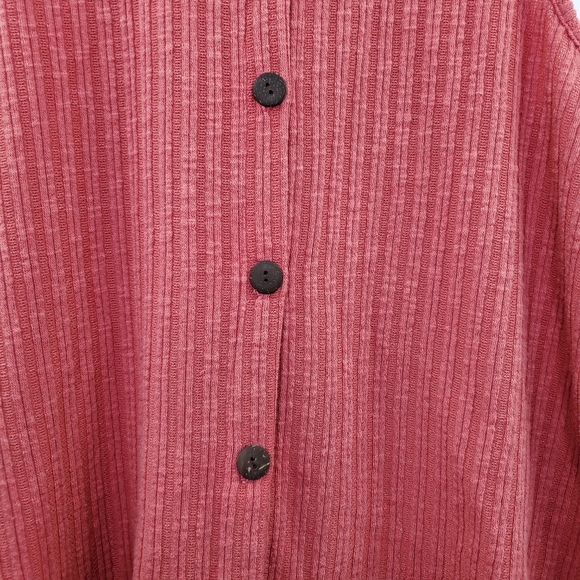 W5 Button Front Ribbed Knit Tank Rose Pink Boho - Picture 3 of 5